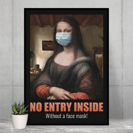 No entry inside without a face mask Covid Poster