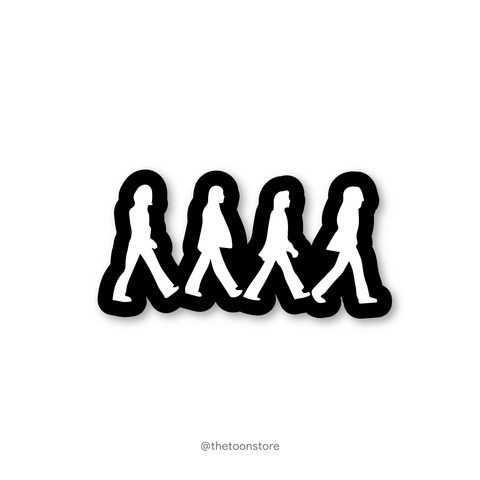 The Beatles Walking - Rock N Roll Sticker - The Toon Store