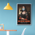 No entry inside without a face mask Covid Poster