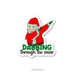 Dabbing through the snow - Christmas Sticker - The Toon Store