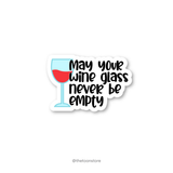 May your wine glass never be empty - Christmas Sticker - The Toon Store