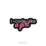 I code like a girl - Developer Collection Sticker - The Toon Store