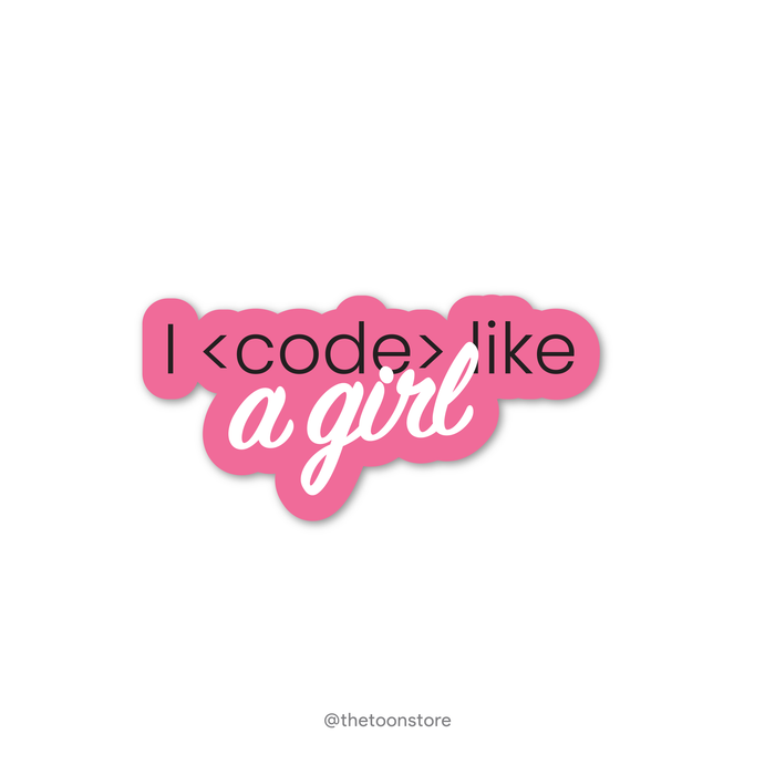 I code like a girl - Developer Collection Sticker - The Toon Store