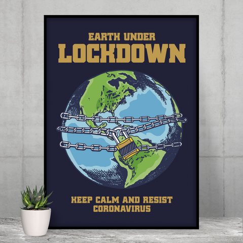 Earth under lockdown Covid Poster