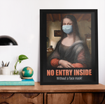 No entry inside without a face mask Covid Poster