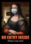 No entry inside without a face mask Covid Poster