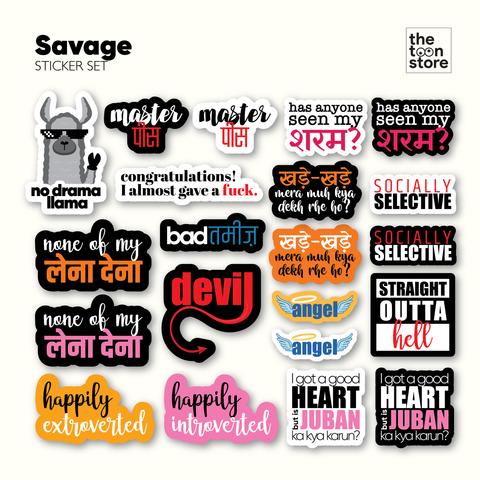 Savage Stickers Set Sticker - The Toon Store