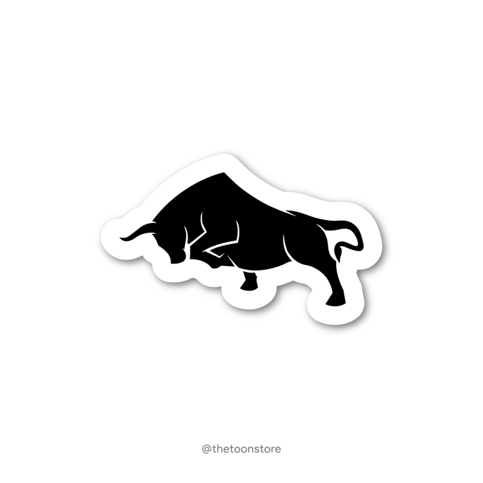 Paper sticker on stylish background bull logo Vector Image