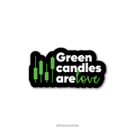 Green candles are love - Stock Market Collection Sticker - The Toon Store