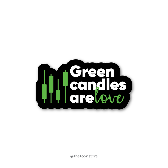 Green candles are love - Stock Market Collection Sticker - The Toon Store